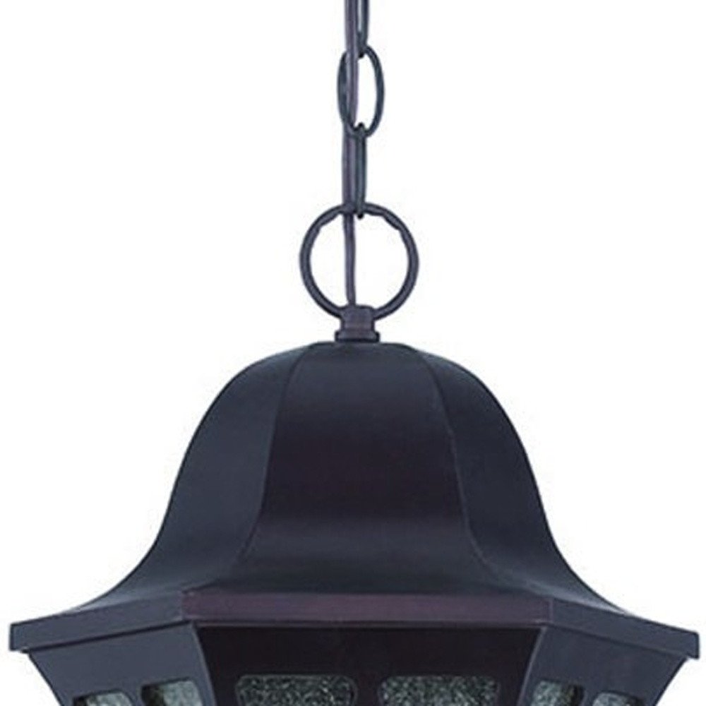 XL Matte Black Geometric Glass Hanging Light HomeRoots