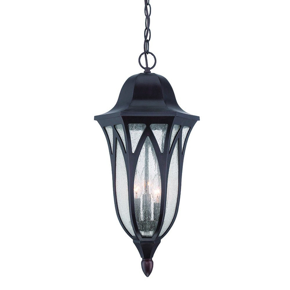 XL Antique Bronze Geometric Glass Hanging Light HomeRoots