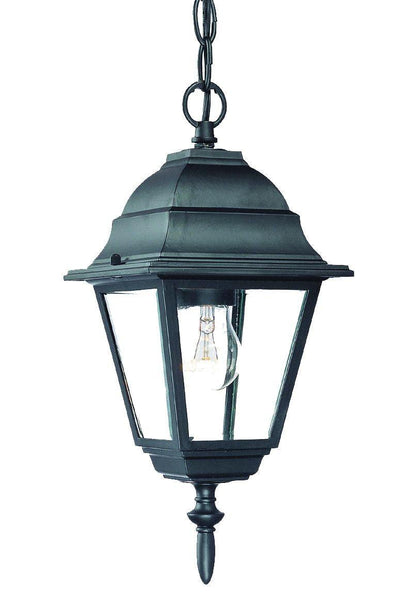 Matte Black Beveled Glass Outdoor Hanging Light - FurniFindUSA