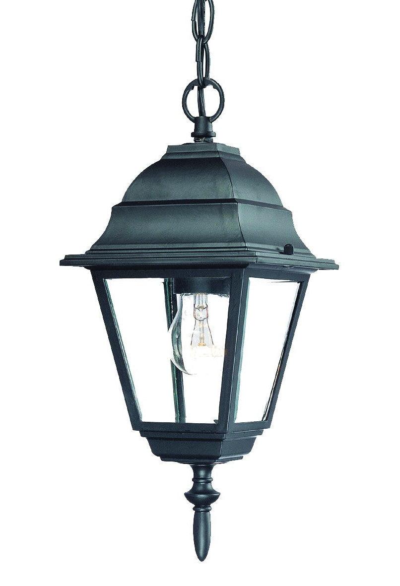 Matte Black Beveled Glass Outdoor Hanging Light - FurniFindUSA