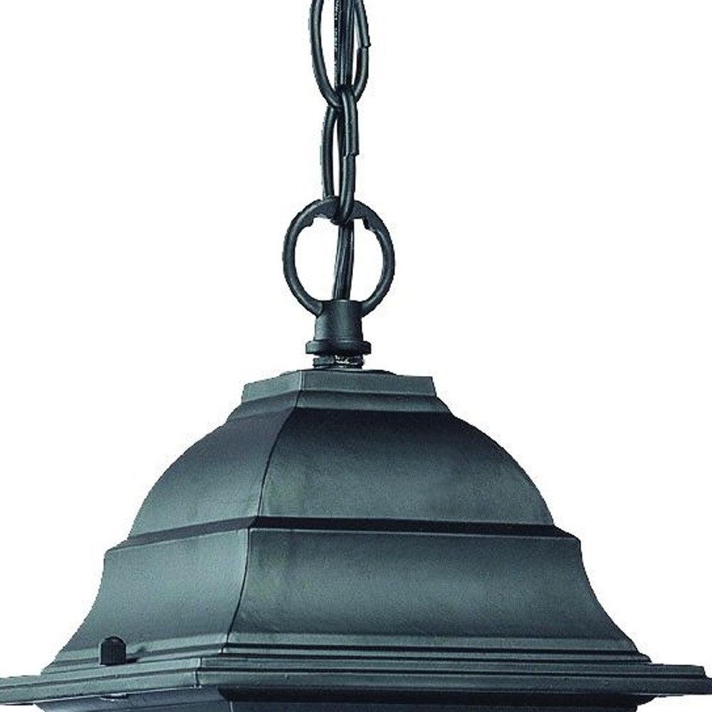 Matte Black Beveled Glass Outdoor Hanging Light - FurniFindUSA