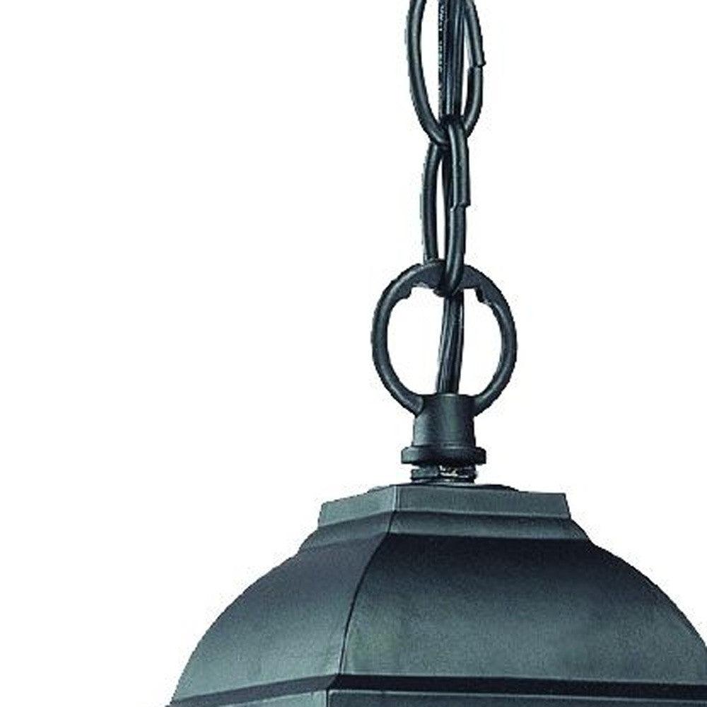 Matte Black Beveled Glass Outdoor Hanging Light - FurniFindUSA