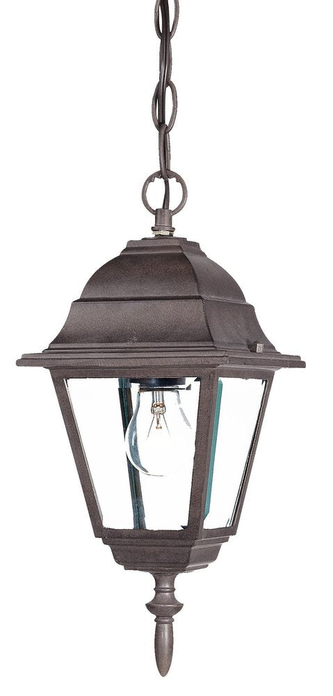 Antique Brown Beveled Glass Outdoor Hanging Light — view 1
