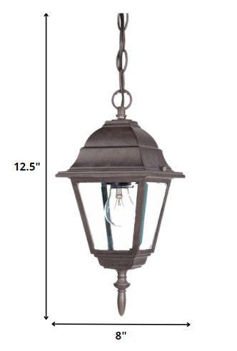 Antique Brown Beveled Glass Outdoor Hanging Light - FurniFindUSA