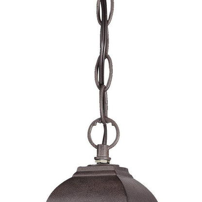 Antique Brown Beveled Glass Outdoor Hanging Light - FurniFindUSA