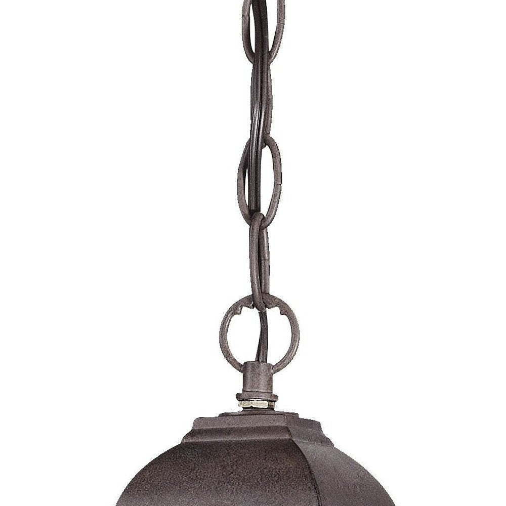 Antique Brown Beveled Glass Outdoor Hanging Light — view 4