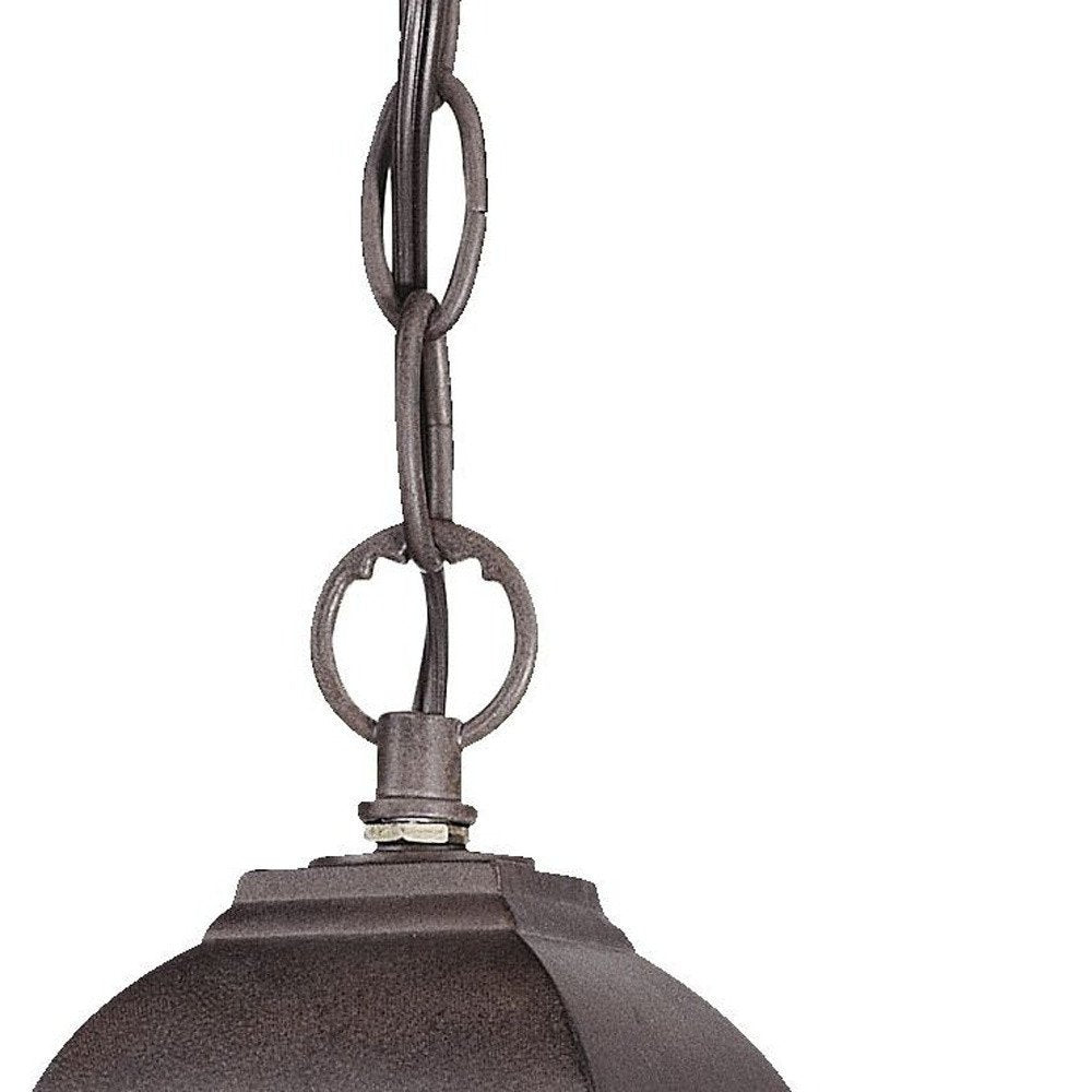 Antique Brown Beveled Glass Outdoor Hanging Light — view 5