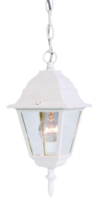 Distressed White Beveled Glass Outdoor Hanging Light - FurniFindUSA