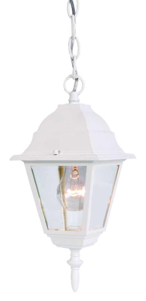 Distressed White Beveled Glass Outdoor Hanging Light — view 3