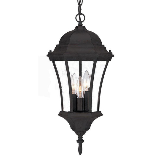 Three Light Matte Black Carousel Lantern Hanging Light - FurniFindUSA