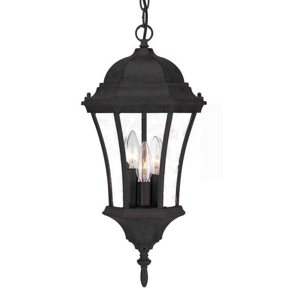Three Light Matte Black Carousel Lantern Hanging Light — view 3