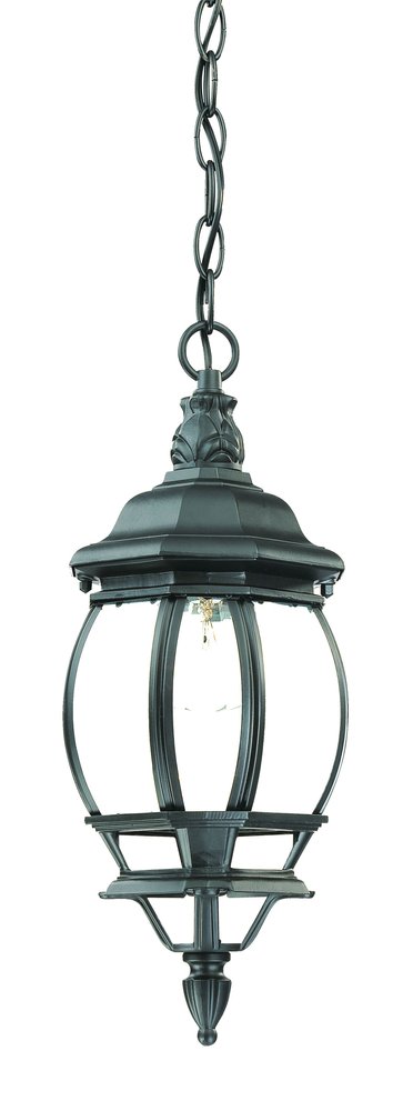 Matte Black Glass Globe Hanging Light — view 1