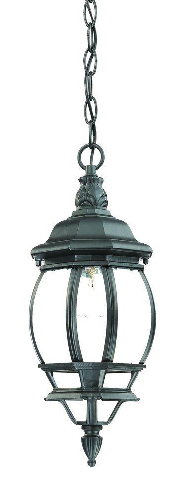 Matte Black Glass Globe Hanging Light — view 3