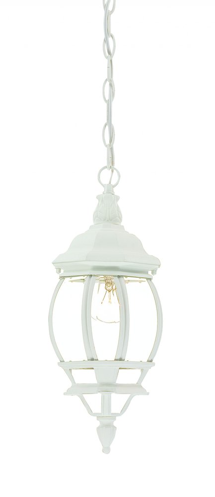 White Glass Globe Hanging Light — view 1