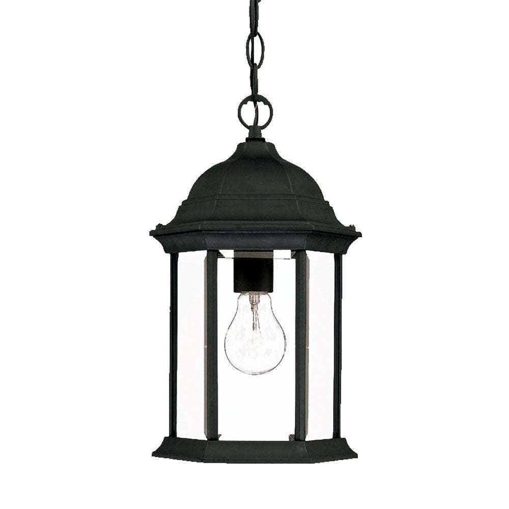 Matte Black Glass Lantern Hanging Light HomeRoots