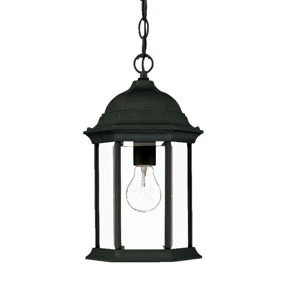 Matte Black Glass Lantern Hanging Light HomeRoots
