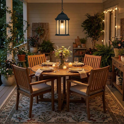 Matte Black Glass Lantern Hanging Light HomeRoots