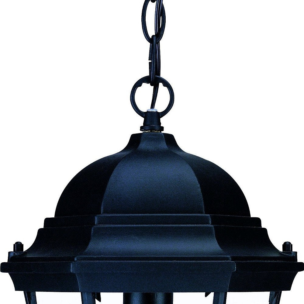 Black Lantern Beveled Metal Dimmable Chandelier With Clear Shades HomeRoots