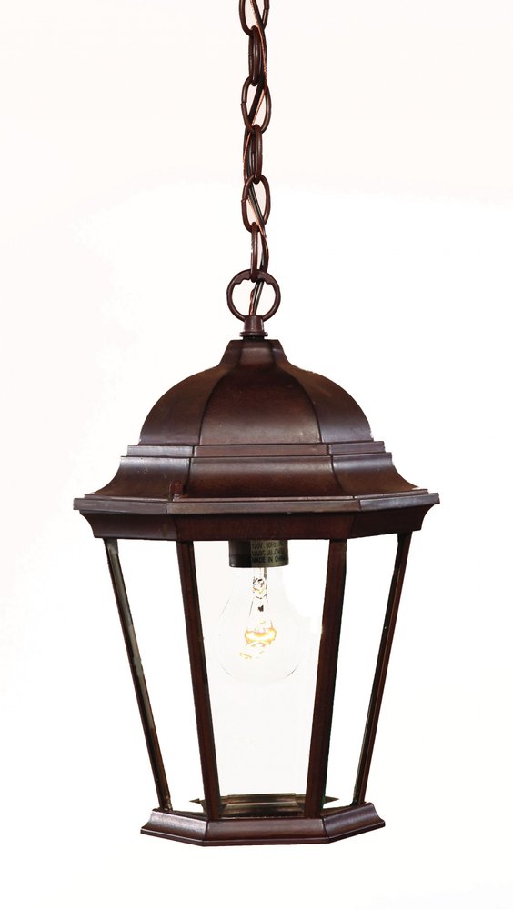 Brown Lantern Beveled Metal Dimmable Chandelier With Clear Shades — view 1