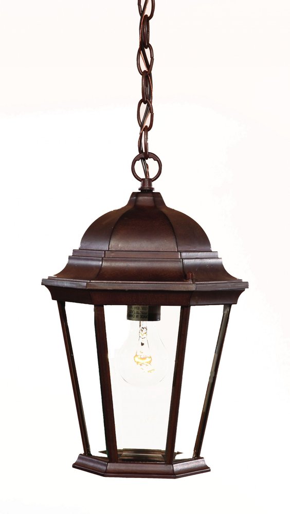 Brown Lantern Beveled Metal Dimmable Chandelier With Clear Shades — view 3