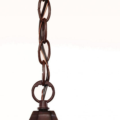 Brown Lantern Beveled Metal Dimmable Chandelier With Clear Shades HomeRoots