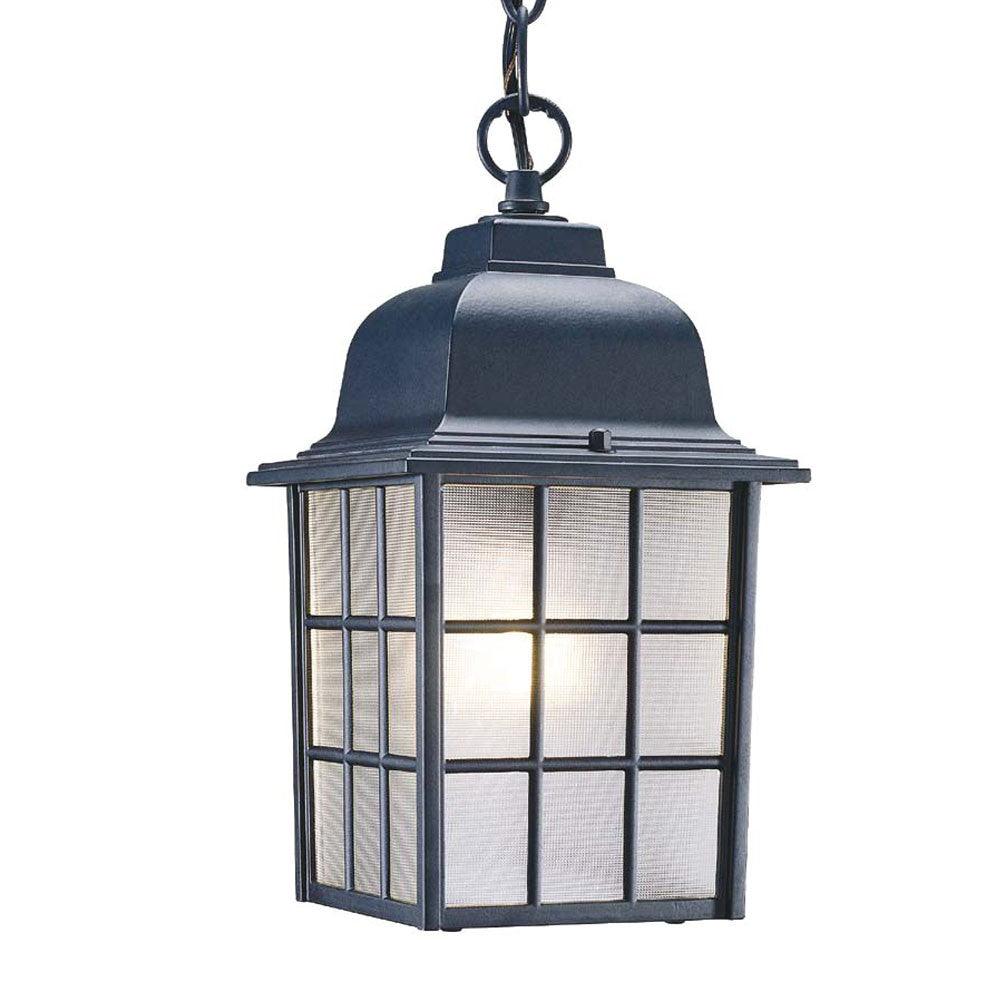 Matte Black Window Pane Lantern Hanging Light - FurniFindUSA