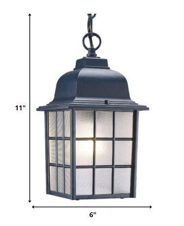 Matte Black Window Pane Lantern Hanging Light - FurniFindUSA