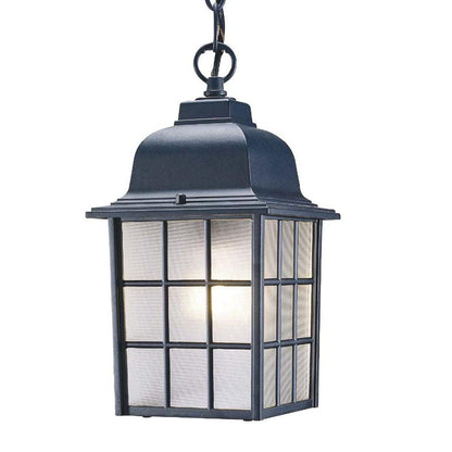 Matte Black Window Pane Lantern Hanging Light - FurniFindUSA