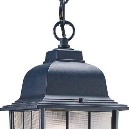 Matte Black Window Pane Lantern Hanging Light - FurniFindUSA