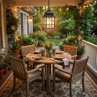 Matte Black Window Pane Lantern Hanging Light HomeRoots