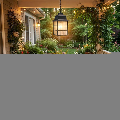 Matte Black Window Pane Lantern Hanging Light HomeRoots