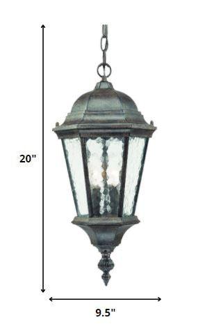 Two Light Antique Black Carousel Lantern Hanging Light - FurniFindUSA