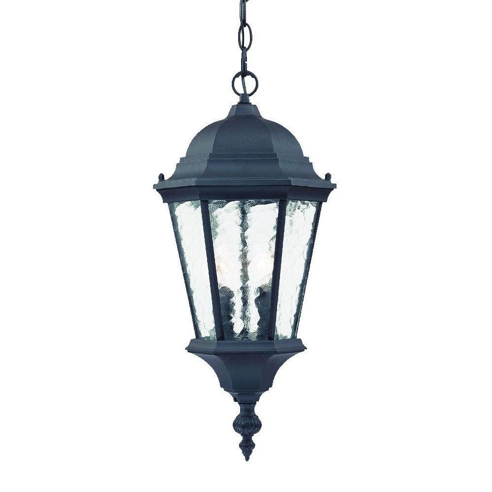 Two Light Matte Black Carousel Lantern Hanging Light - FurniFindUSA