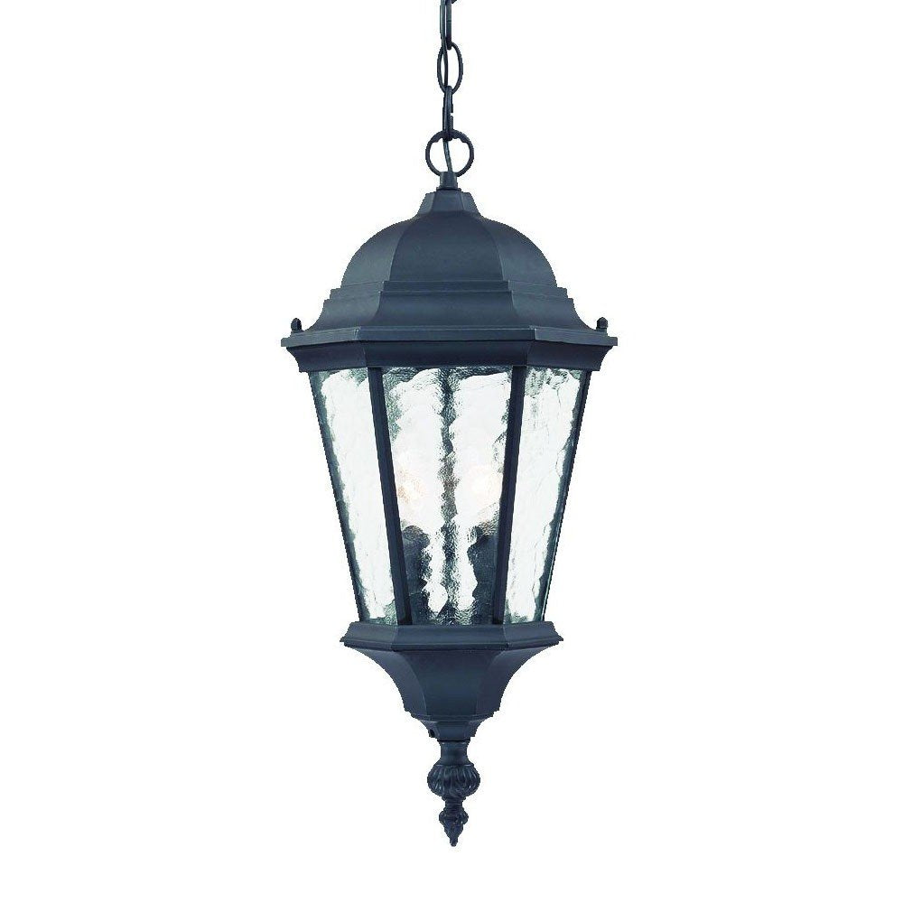 Two Light Matte Black Carousel Lantern Hanging Light HomeRoots