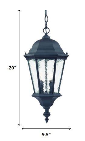 Two Light Matte Black Carousel Lantern Hanging Light - FurniFindUSA