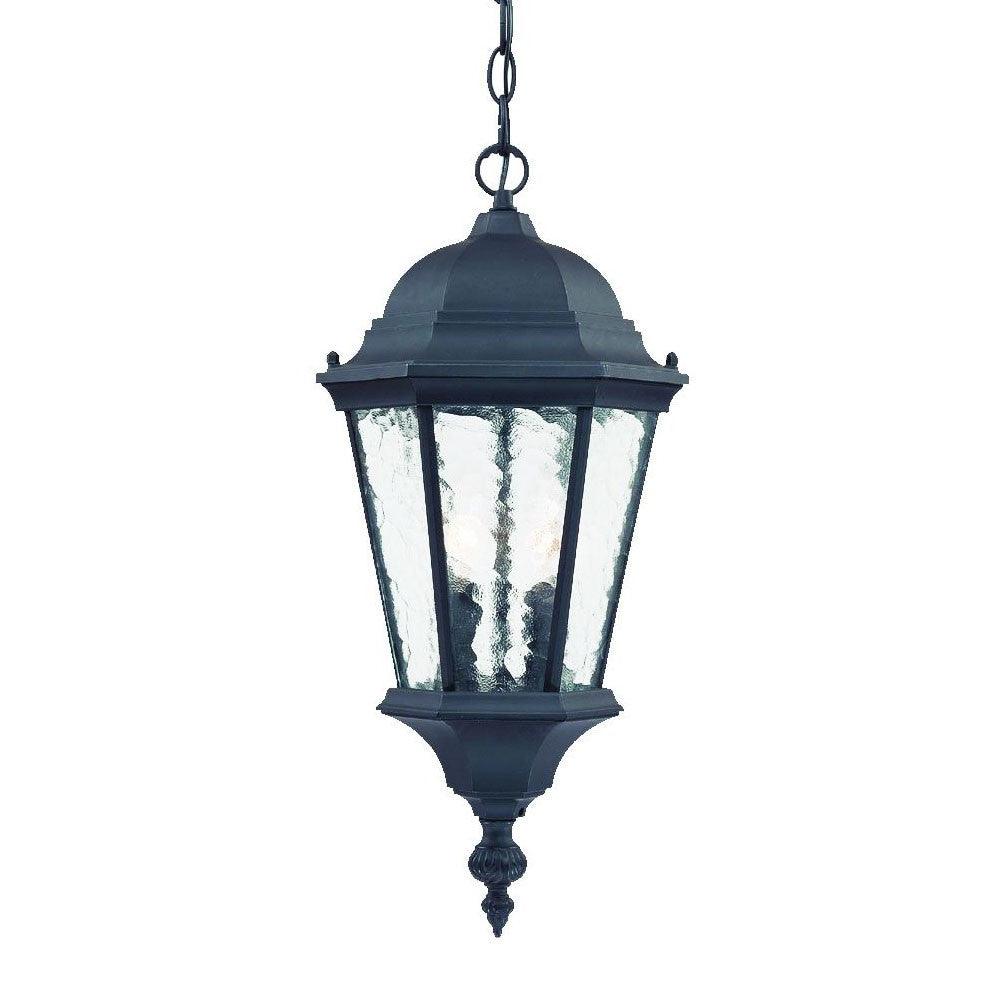 Two Light Matte Black Carousel Lantern Hanging Light - FurniFindUSA