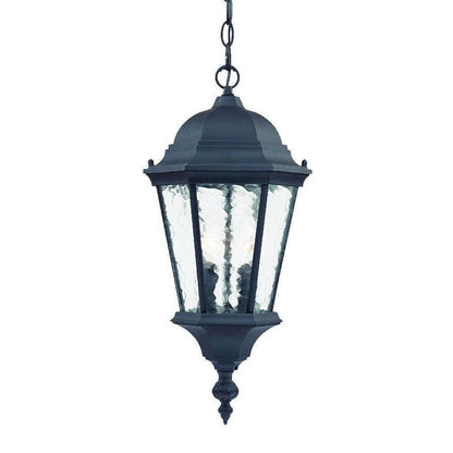 Two Light Matte Black Carousel Lantern Hanging Light - FurniFindUSA