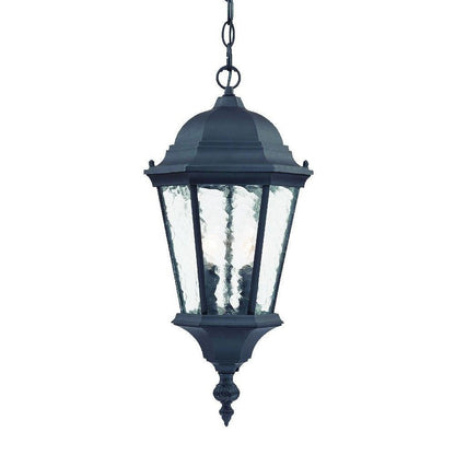 Two Light Matte Black Carousel Lantern Hanging Light HomeRoots