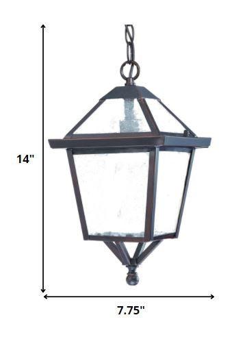 Antique Bronze Glass Hanging Lantern Light - FurniFindUSA