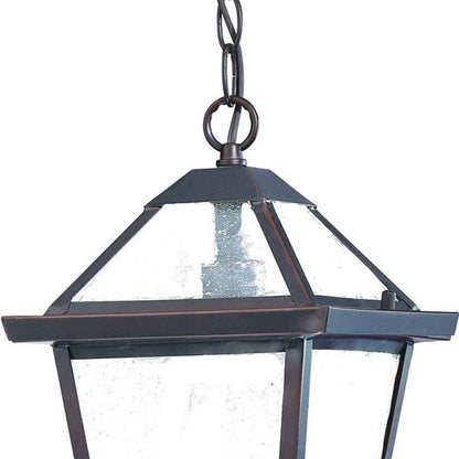 Antique Bronze Glass Hanging Lantern Light - FurniFindUSA