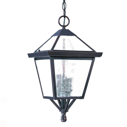 Three Light Bronze Glass Hanging Lantern Light HomeRoots