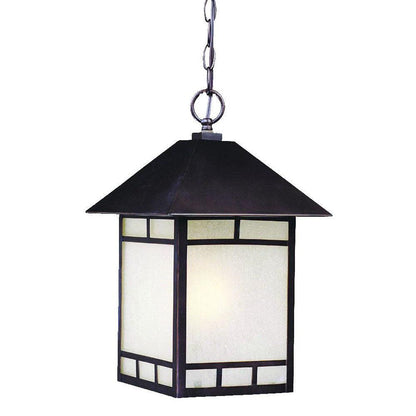 Antique Bronze Frosted Glass Hanging Lantern Light - FurniFindUSA