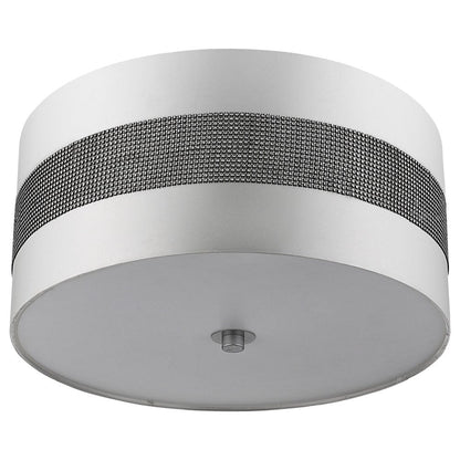 Harmony 3-Light Metallic Silver Pendant With Crystal Studded Platinum Sheen Shade HomeRoots