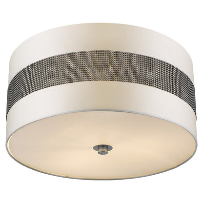 Harmony 3-Light Metallic Silver Pendant With Crystal Studded Platinum Sheen Shade HomeRoots