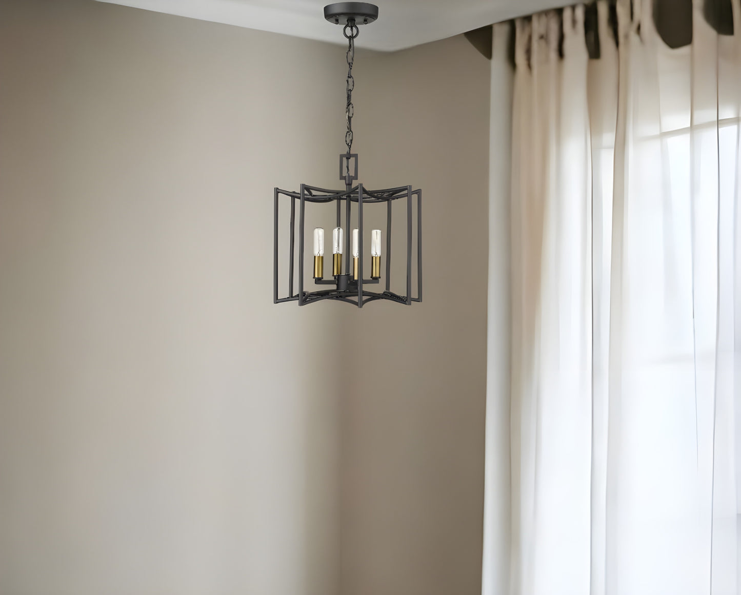 Rhian 4-Light Matte Black Pendant