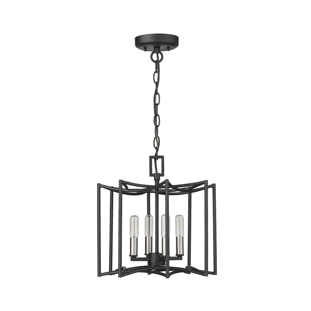 Rhian 4-Light Matte Black Pendant HomeRoots