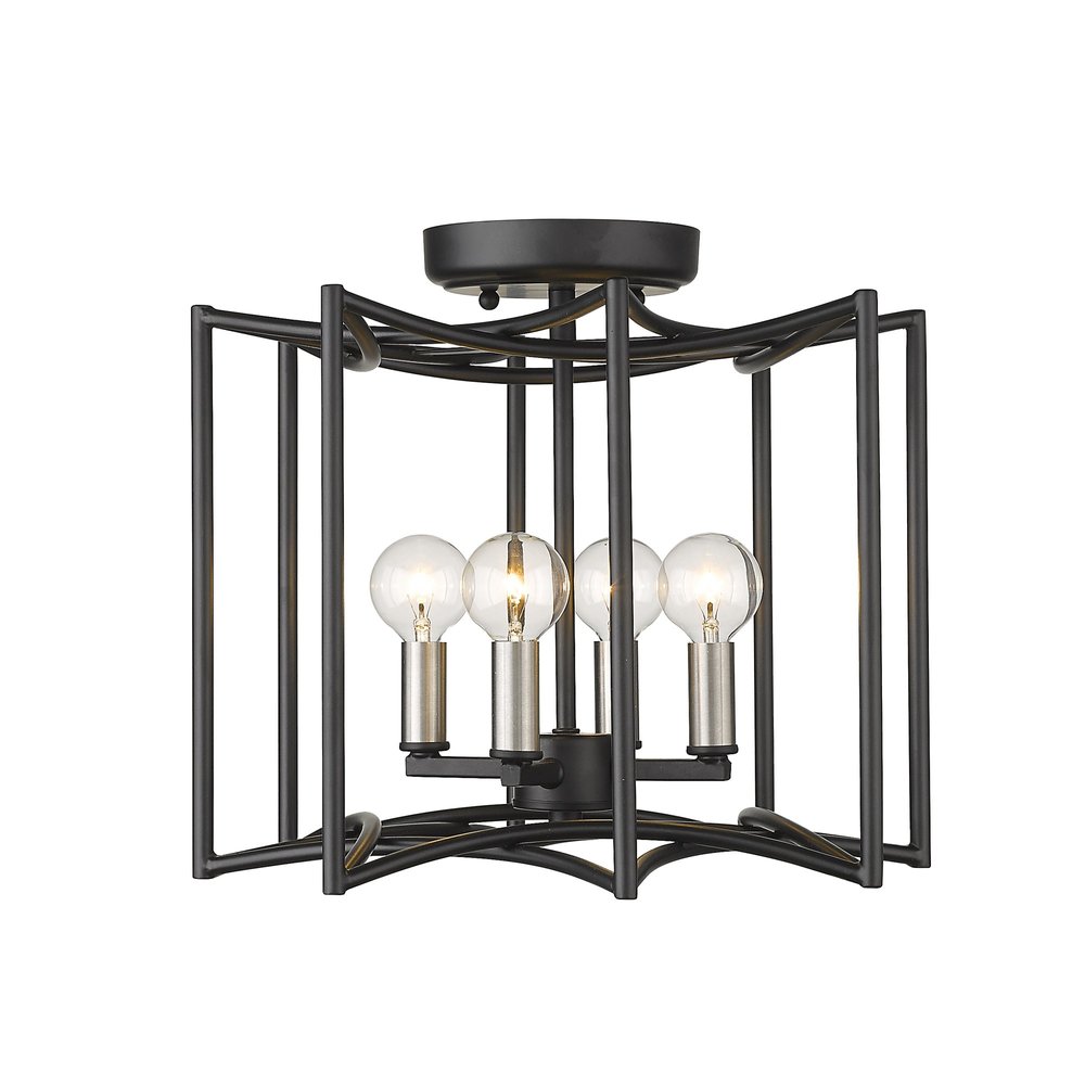 Rhian 4-Light Matte Black Pendant HomeRoots