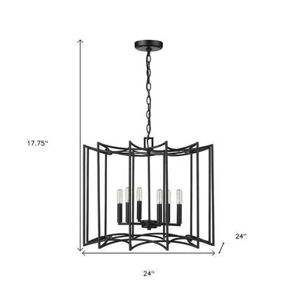 Rhian 8-Light Matte Black Pendant HomeRoots