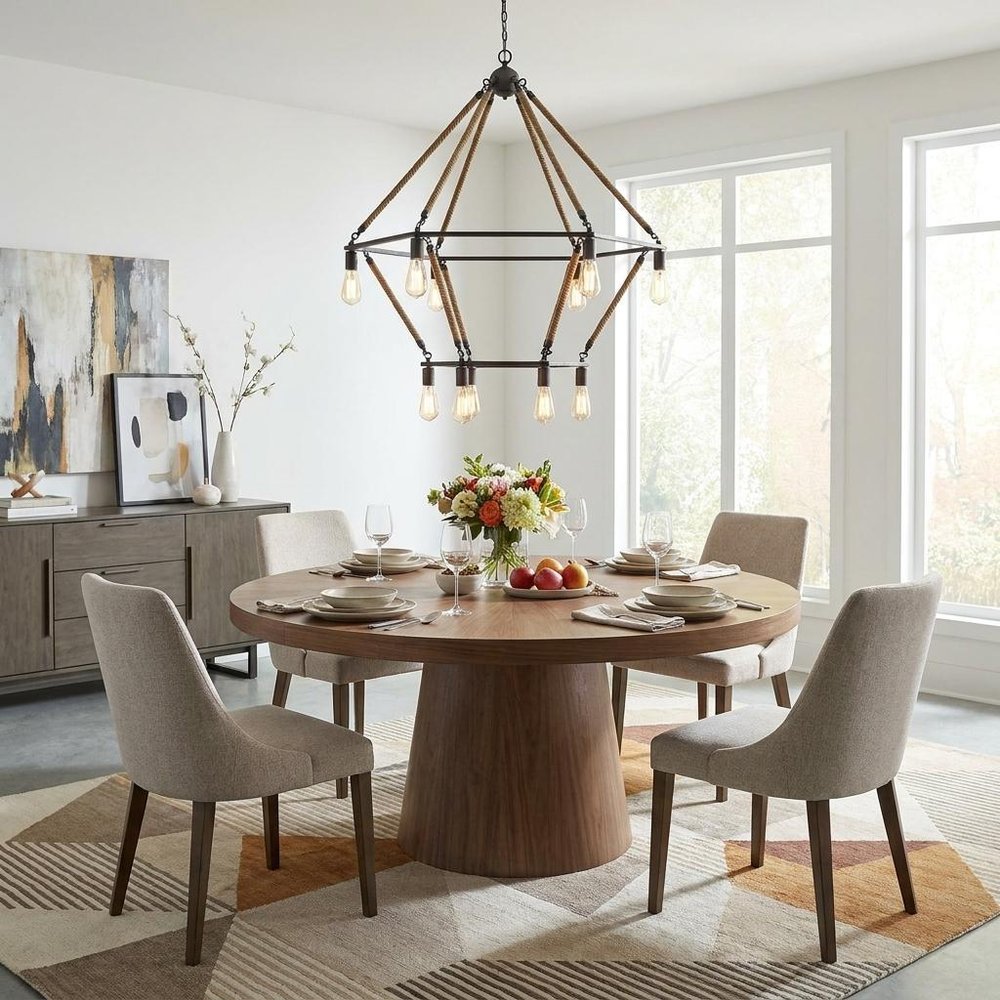 Brown and Black Twelve Light Metal Dimmable Chandelier HomeRoots