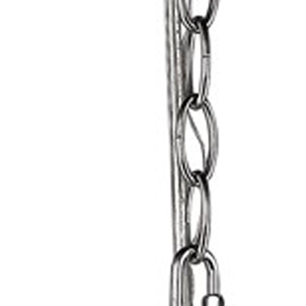 Silver Candle Style Five Light Metal and Crystals Dimmable Chandelier With White Shades HomeRoots